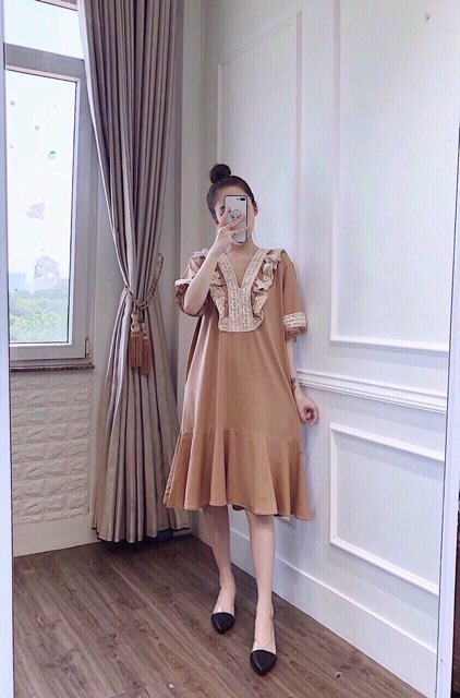 ( Ảnh thật + Video ) Váy suông cotton đuôi cá đáp ren | BigBuy360 - bigbuy360.vn