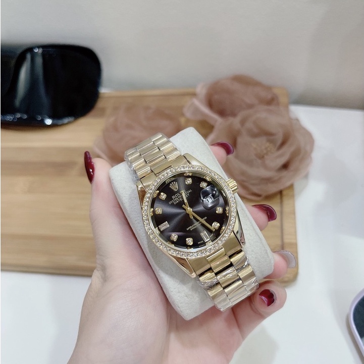 Đồng hồ nam nữ Ro.colec mặt tròn dây thép chống gỉ đúc đặc 2 màu trắng đen [Bảo Hành 1 Năm]