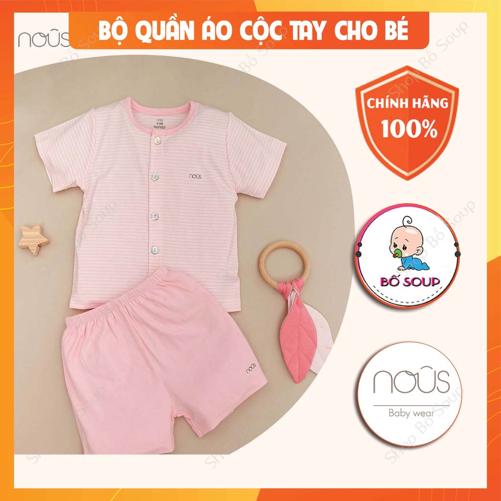 Bộ Quần Áo Cộc Cài Thẳng Nous,Chất Liệu Nu Petit Bé Gái - Bé Trai