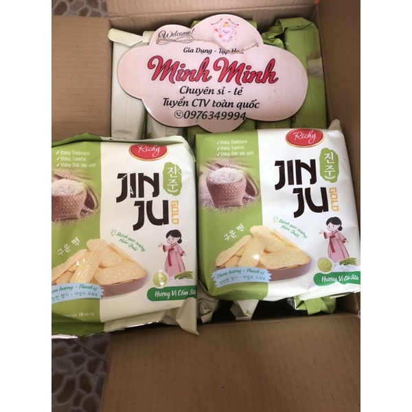 Bánh gạo nướng Hàn Quốc JINJU (hương vị cốm sữa)gói 145g