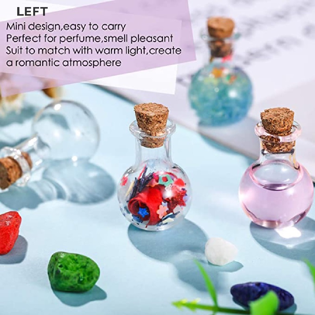 Le 10x Small Glass Bottles Miniature Potion Bottle Mini Cork Glass Vials Wedding my