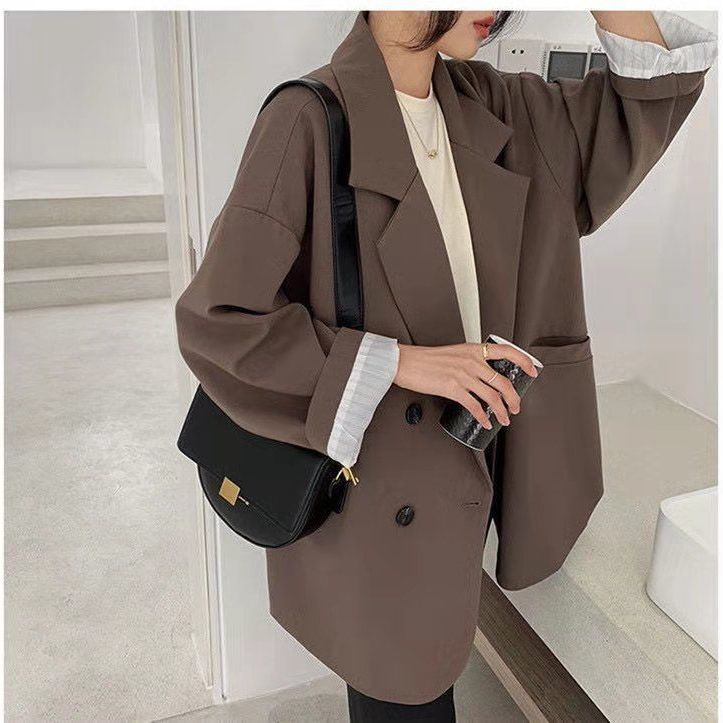 Áo khoác blazer dáng rộng phong cách hàn quốc thời trang mùa thu cho nữ 2021