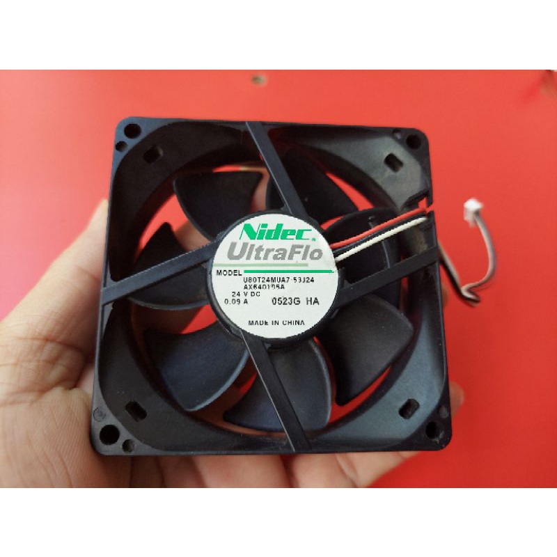 Quạt tản nhiệt Nidec 24v 8×8 tháo máy Nhật.