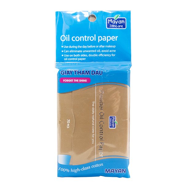 Giấy Thấm Dầu Mayan Làm Sạch Nhờn, Ngăn Ngừa Mụn Oil Control Paper (Gói 70-200 Tờ)