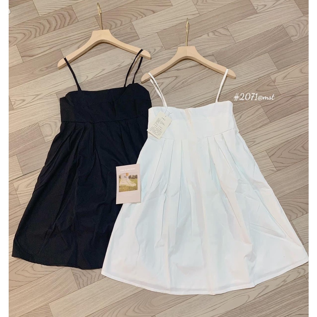 Đầm - váy hai dây ,2 dây basic (đen, trắng)