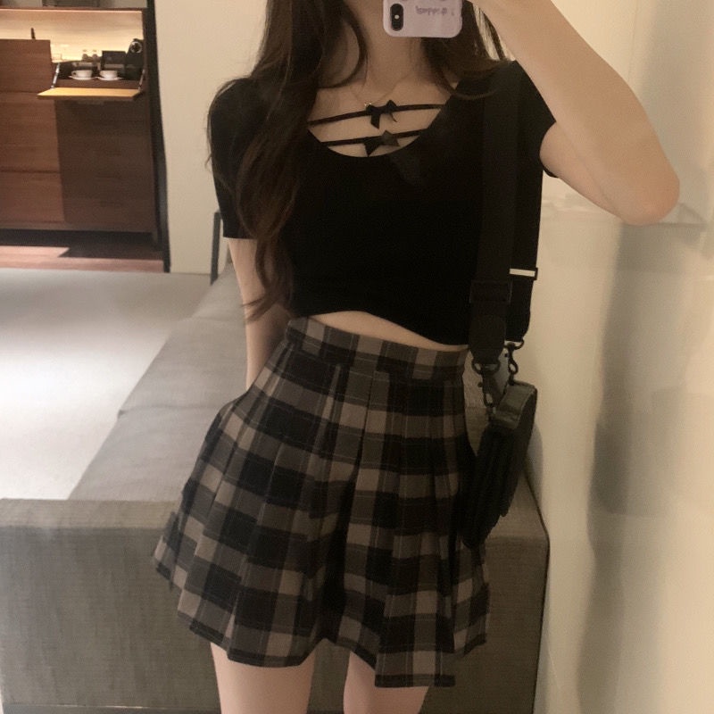 Áo Tay Ngắn Màu Sắc Trơn Phối Nơ Quyến Rũ Thời Trang Mùa Hè Dành Cho Nữ