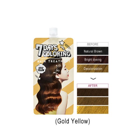 Thuốc Nhuộm Tóc 7 Ngày [Missha] 7 Days Coloring Hair Treatment (Gold Yellow) 25ml