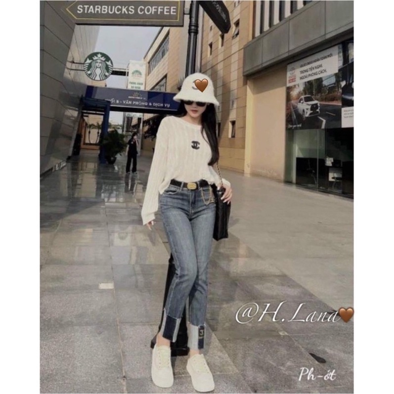 MÃ 3000- QUẦN JEAN BAGGY GẬP GẤU C  N (không kèm đai)