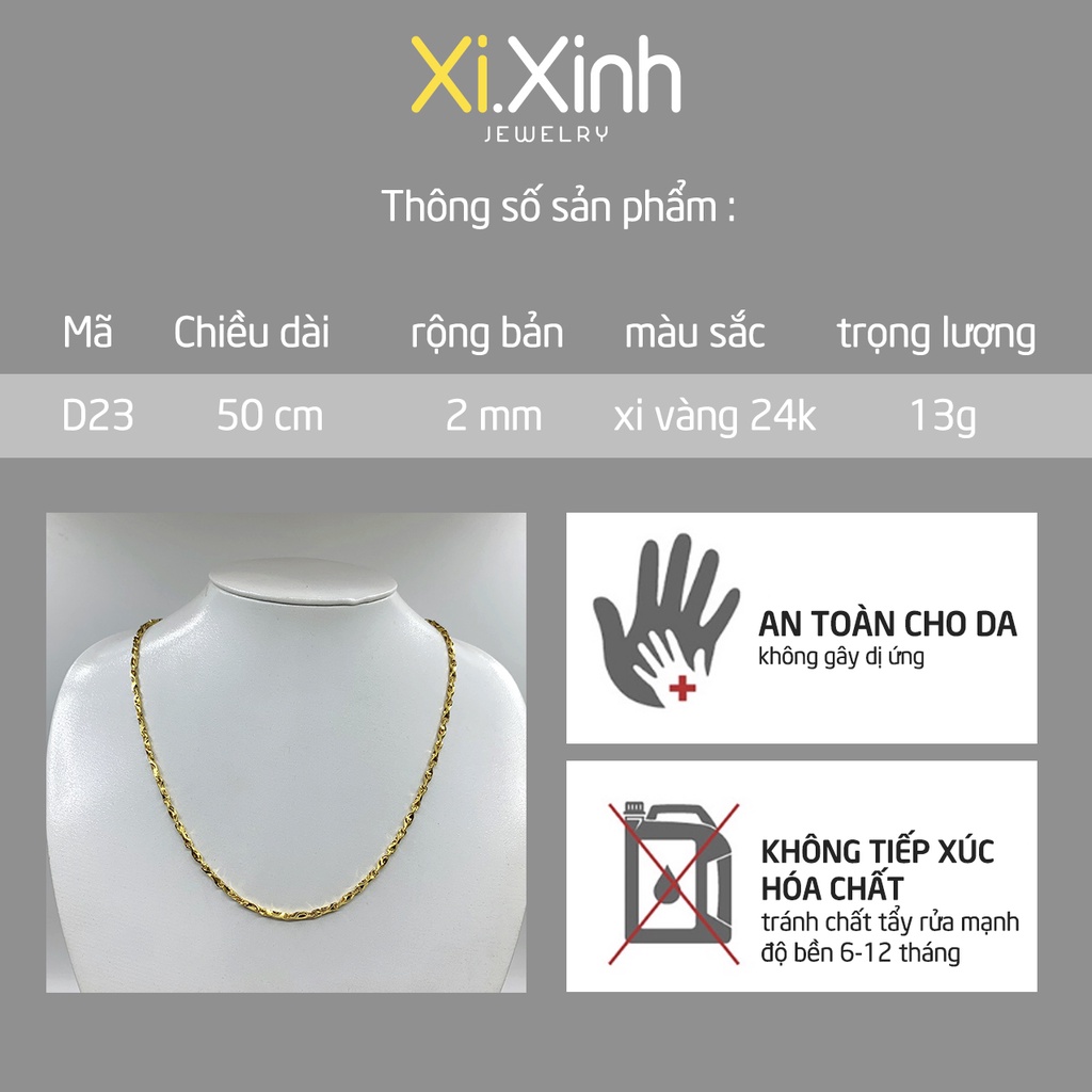 Dây chuyền trúc xi mạ vàng 24k - D23