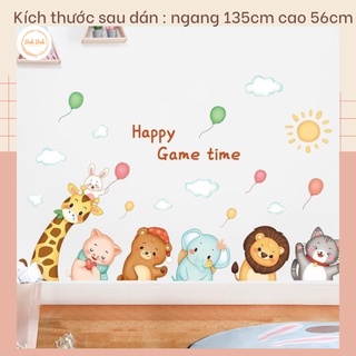 Decal dán tường Thú nghiêng đầu A12 - Decal dán tường Hàn Quốc