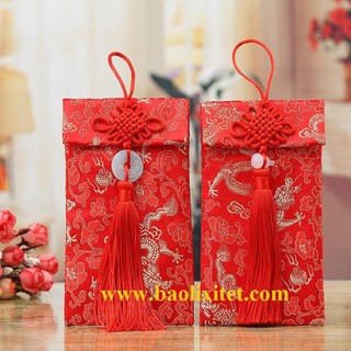 Bao Lì Xì Vải Gấm: Hồ Lô - Ngọc Bội - Đồng Tiền | Thêu Rồng Phượng