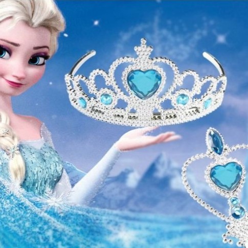 Bộ vương miện và đũa phép gậy thần quyền trượng Elsa nữ hoàng băng giá công chúa Anna cho bé gái hóa trang sinh nhật