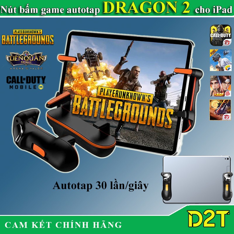 Nút bấm game Dragon 2 cho iPad tự động autotap 30 lần/giây cực khủng, chơi game PUBG, Call of Duty, Free Fire