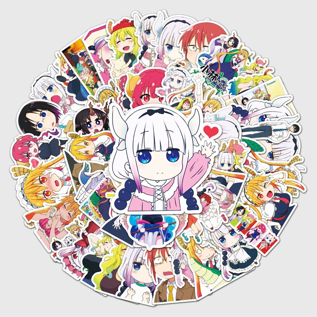 Miếng dán trang trí hình anime Kobayashi's Dragon Maid Graffiti bằng PVC chống thấm nước DIY