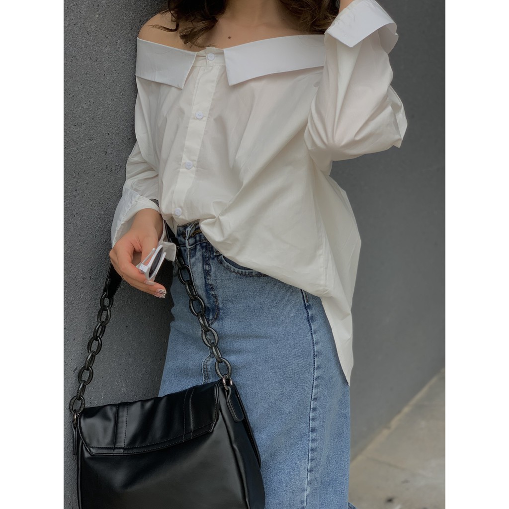 chân váy jeans dáng dài đai cài cúc SK98 1994closet | BigBuy360 - bigbuy360.vn