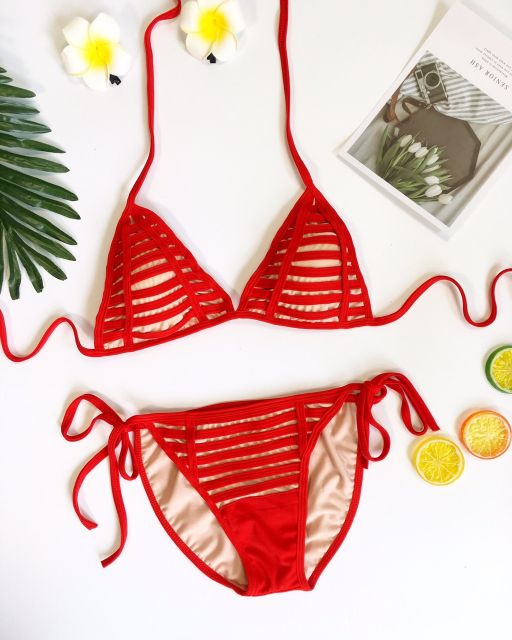 Bikini tam giác viền bậc thang sexy( nhiều màu)