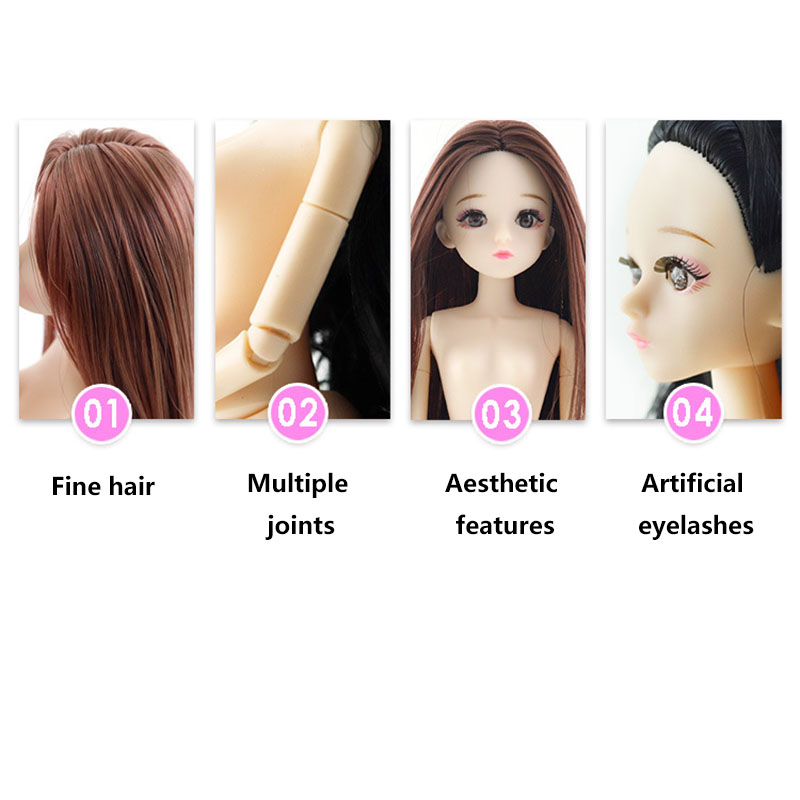 Đầu Búp Bê Mắt 3d Và 20 Khớp Mắt 28cm Tỉ Lệ 1 / 6 Cho Búp Bê BJD