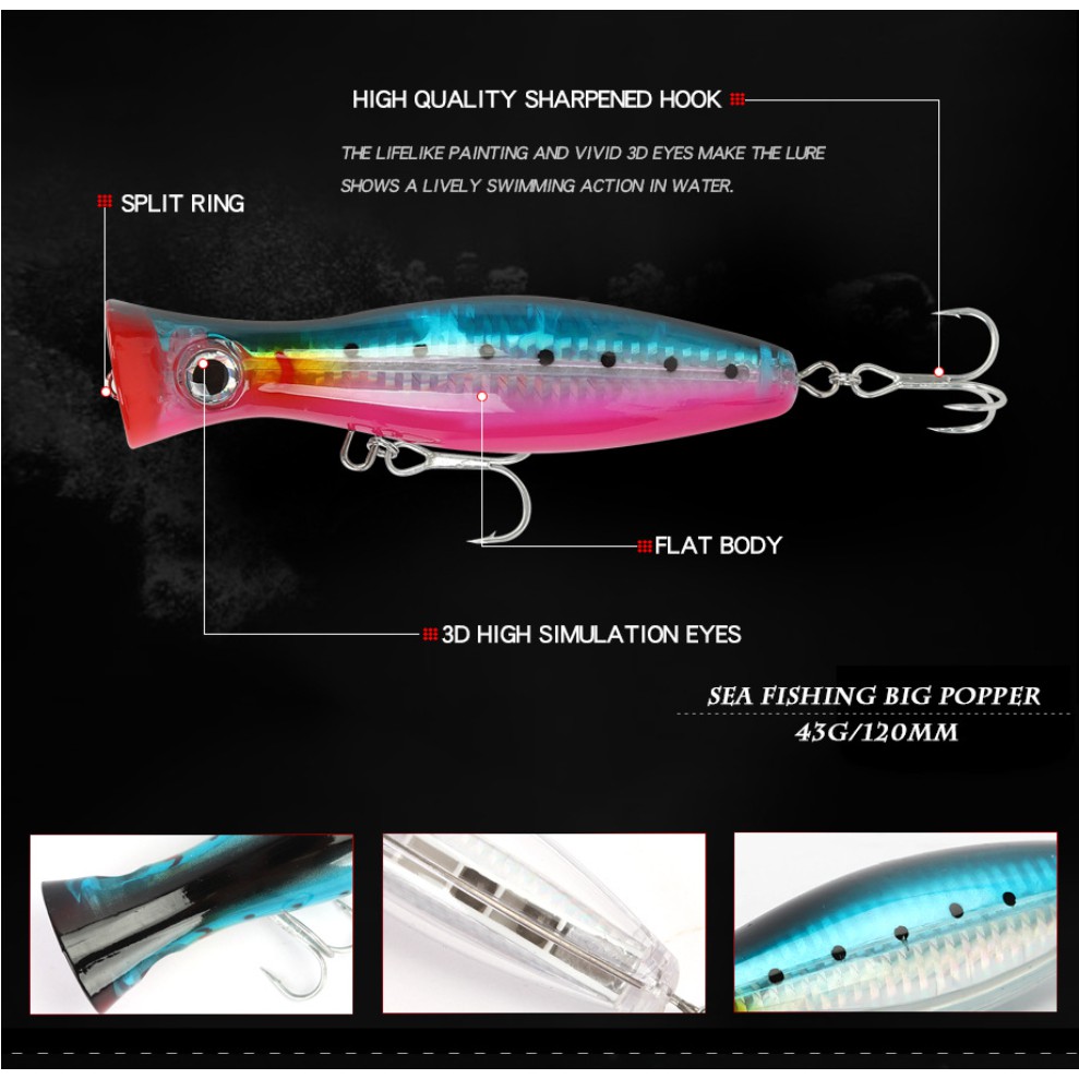 Mồi giả câu cá 120mm/ 43g nhiều màu tùy chọn