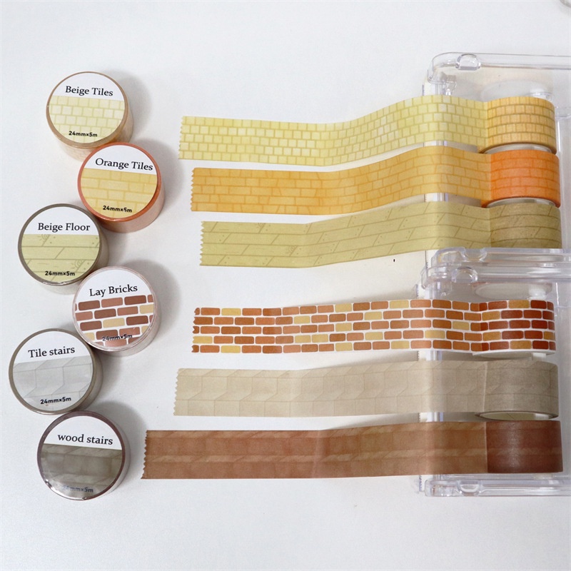 Washi tape Cuộn Băng Keo Dán Trang Trí Tường Sàn Gỗ Dài 5M