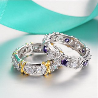 Nhẫn Cưới Màu Trắng Đính Đá Thanh Lịch