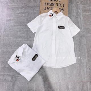 Sơ mi cộc tay thêu cổ