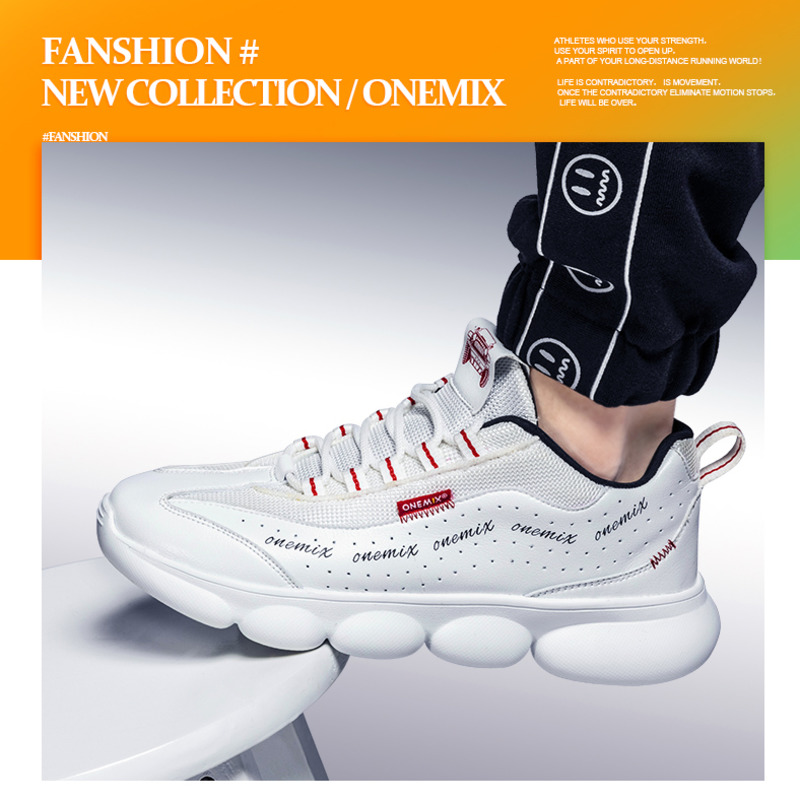 ONEMIX Walking Shoes For Men Lightweight Leisure Sneakers Fashion Casual Street Sports Shoes Lace Up Soft Outdoor Jogging Shoes