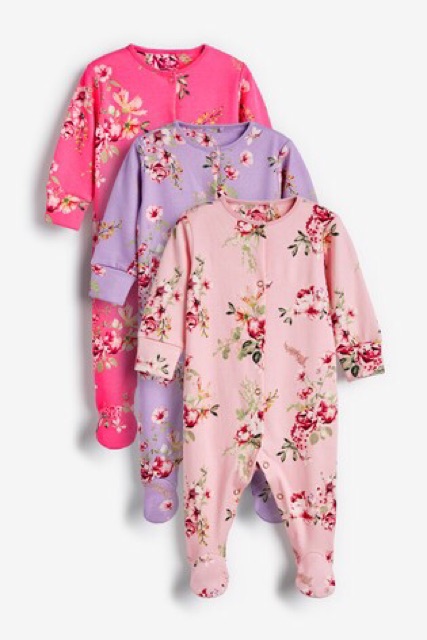 Body ngủ cotton liền tất/Sleepsuit Next cho bé trai/bé gái