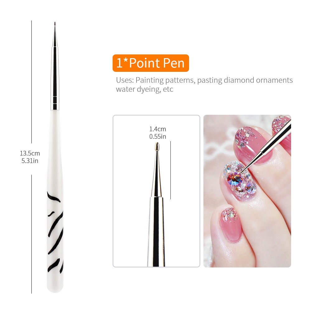 Set 8 cọ vẽ trang trí móng tay 3D nghệ thuật chuyên nghiệp