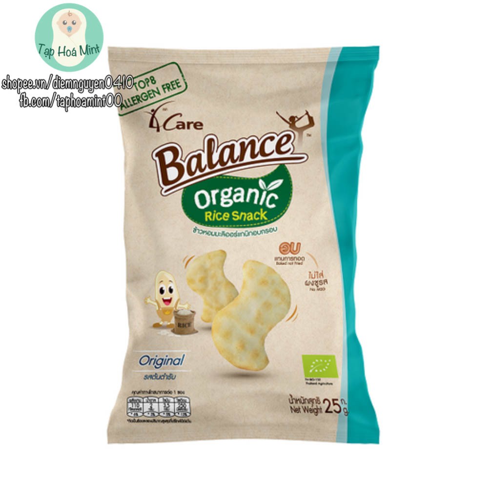 Bánh gạo hữu cơ 4Care Balance 25g cho bé ăn dặm - Tạp hoá mint