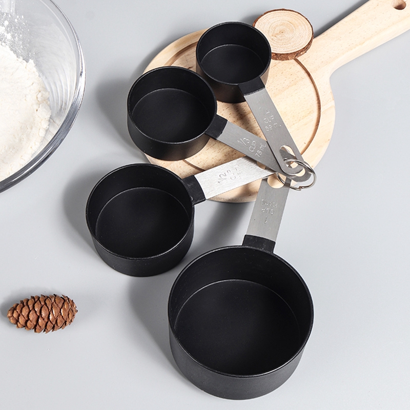 Set 4 Muỗng Đo Lường Cán Bằng Thép Không Gỉ Chuyên Dụng Cho Nhà Bếp