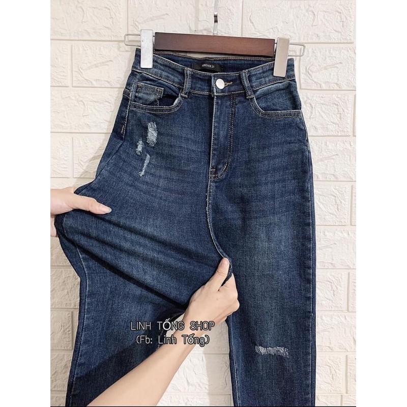 (Bigsize 32-36) Quần Dài Jeans BigSize, Quần Bò Cạp Cao Đủ Màu, Lưng Siêu Cao, Co Giãn Mạnh Dài Chuẩn