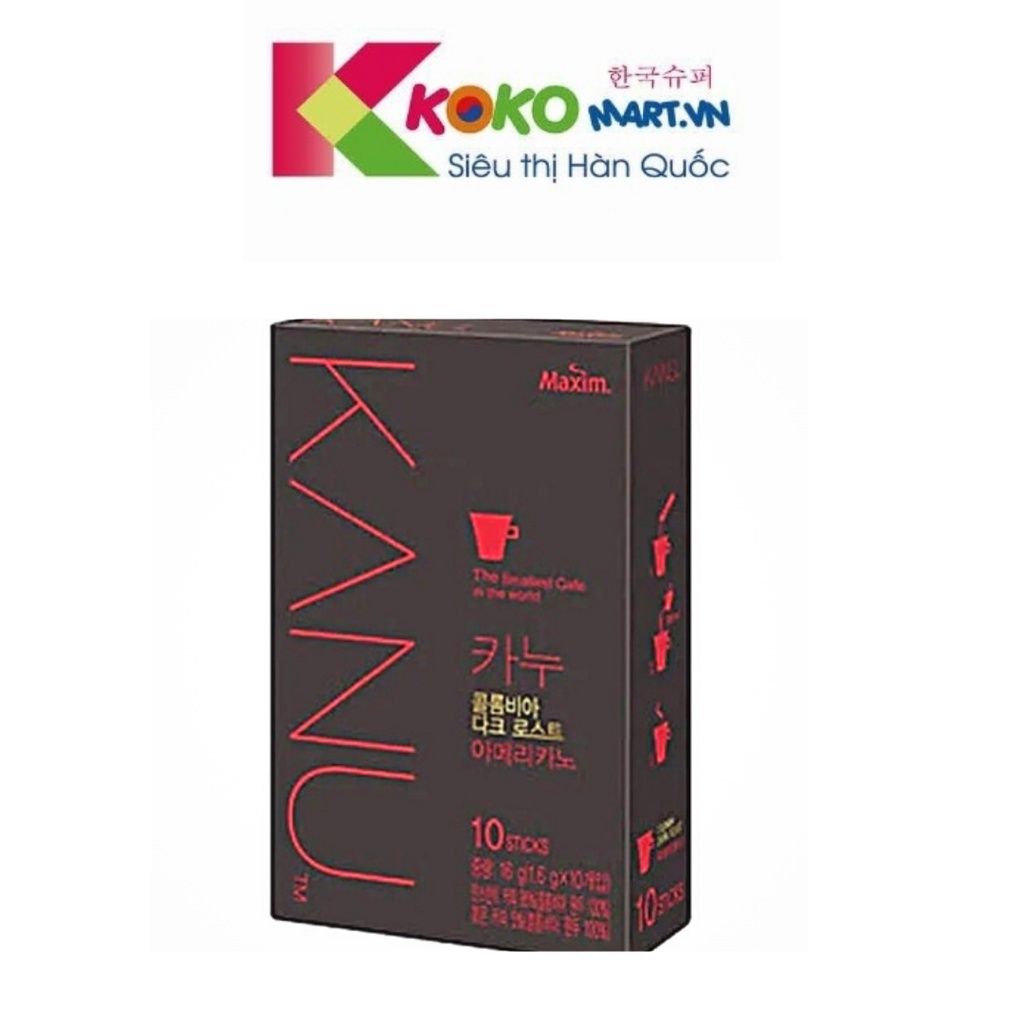 Cà Phê Đen Hoà Tan Uống Liền MAXIM KANU Hàn Quốc hộp 10 gói