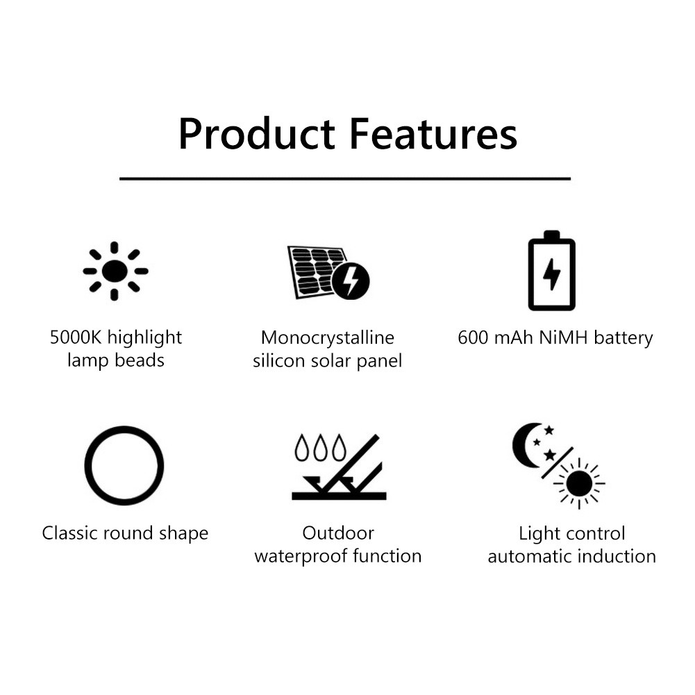 Đèn led năng lượng mặt trời không thấm nước trang trí sân vườn tiện lợi