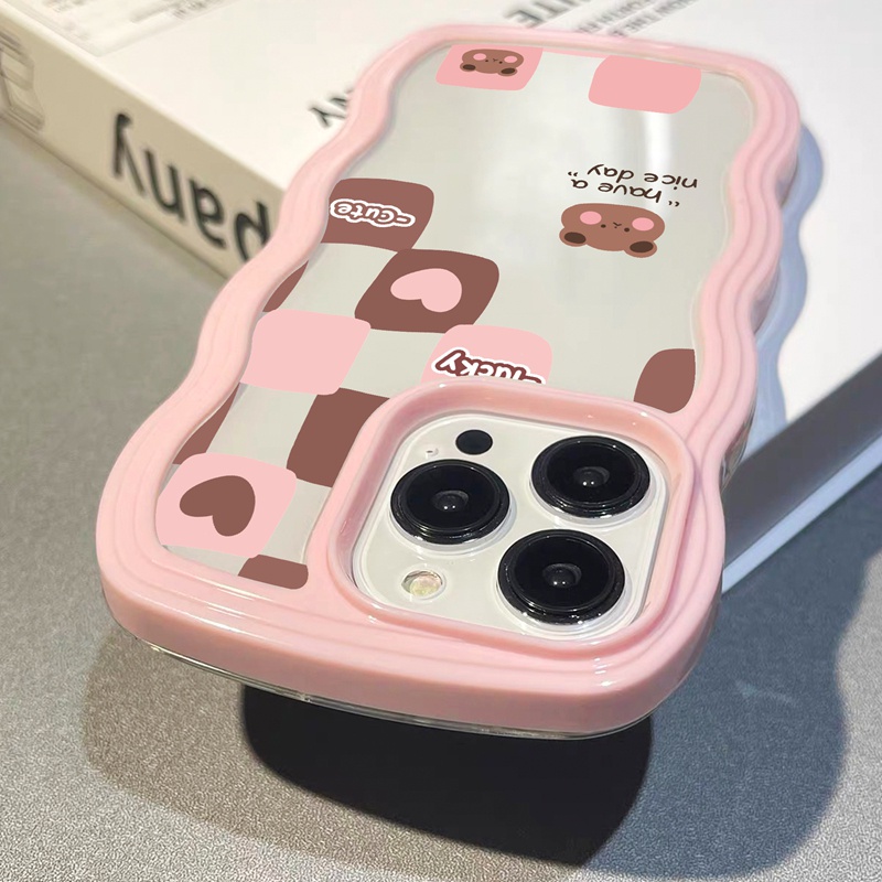 Suntaiho ốp lưng iphone Ốp điện thoại mềm trong suốt in hình gấu thích hợp cho iPhone 11 Pro 13 12 Pro Max X XS Max XR 7 8 Plus