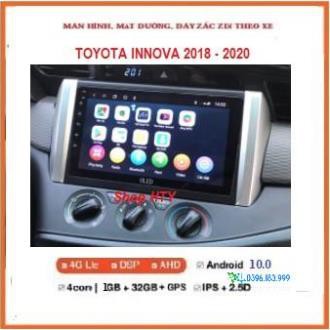 COMBO Màn hình ô tô dvd android theo xe Toyota Innova 2018-2020 có mặt dưỡng và giắc zin đi kèm.