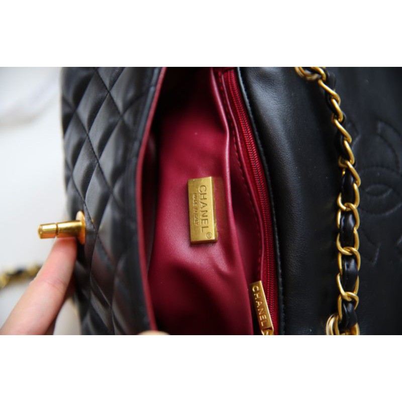 Túi xách nữ CN bản quả cầu đen da lì mềm sụn fullbox