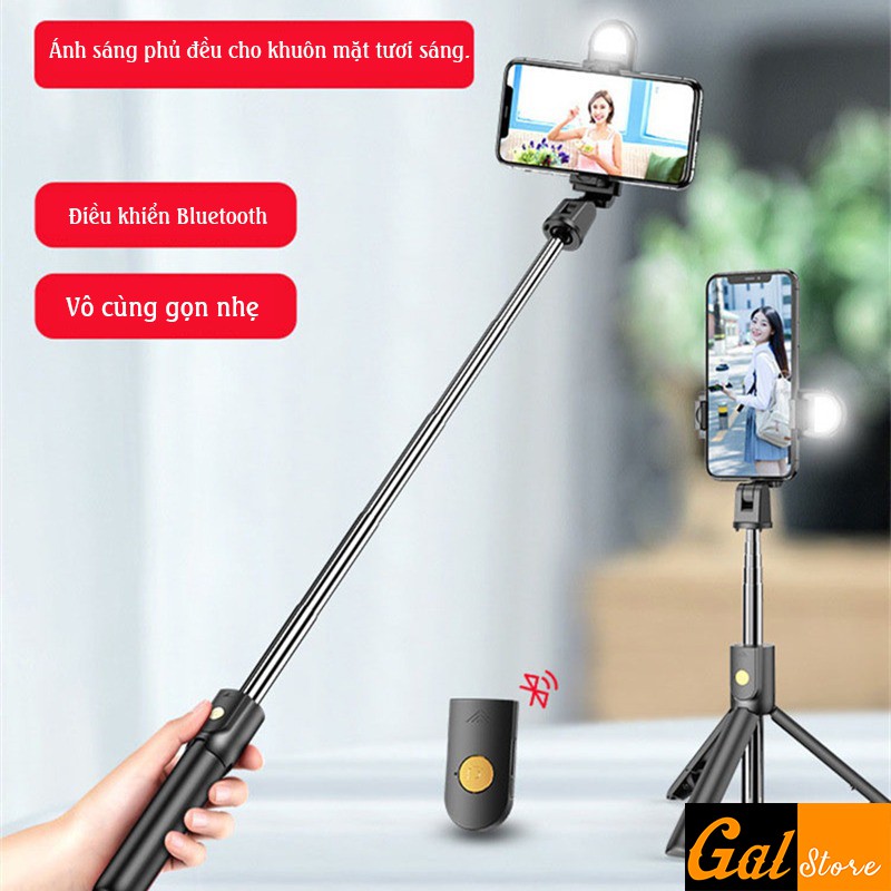 [Hàng cao cấp] Gậy selfie Bluetooth  tích hợp đế 3 chân + khung kẹp điện thoại