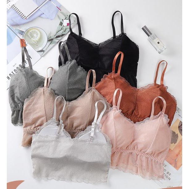 [RẺ VÔ ĐỊCH] Áo bra nữ ren tơ nâng ngực - Áo bralette coton mềm không gọng mút mỏng YLY26