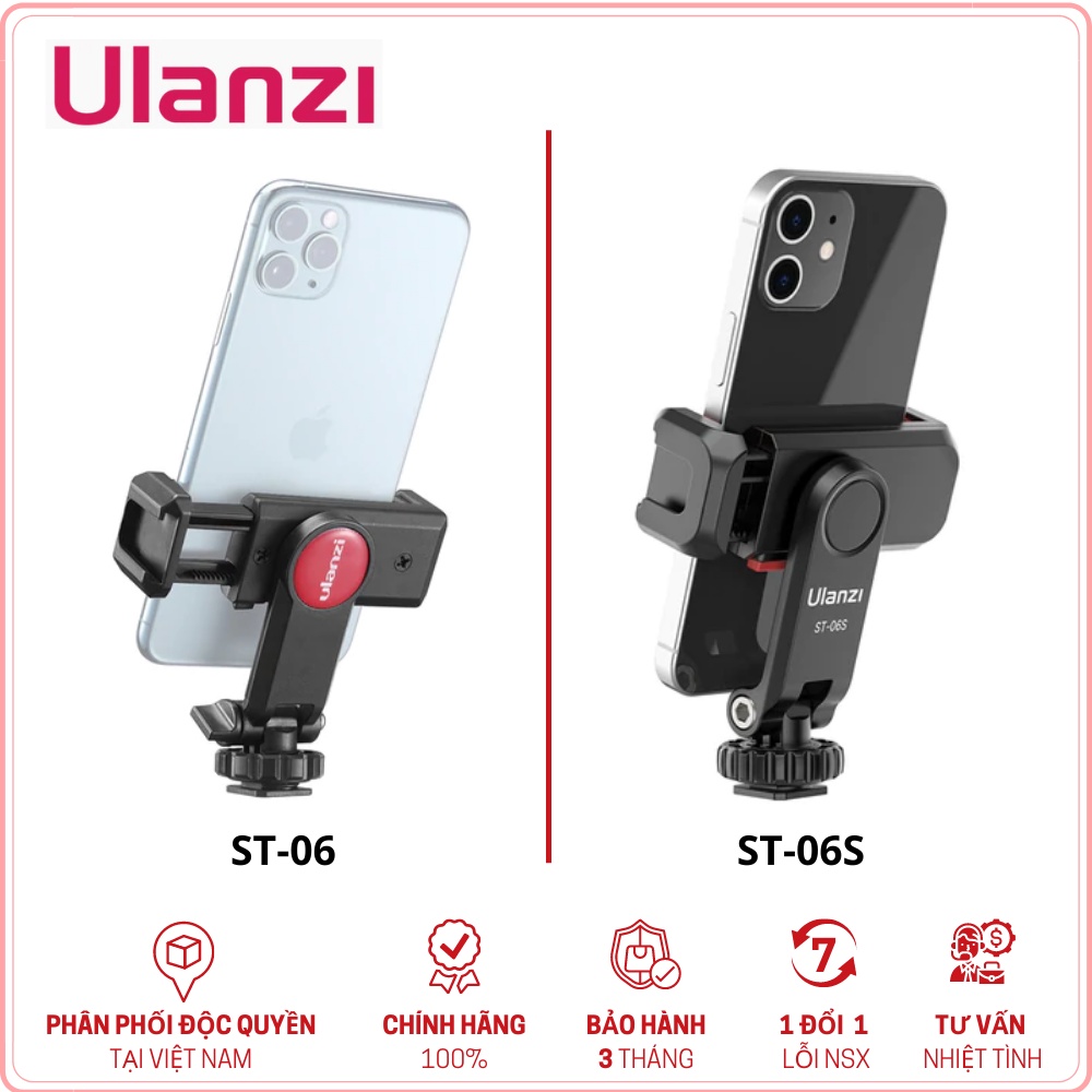 ULANZI ST-06 / ST-06S - HÀNG CHÍNH HÃNG - Ngàm kẹp điện thoại xoay 360 độ