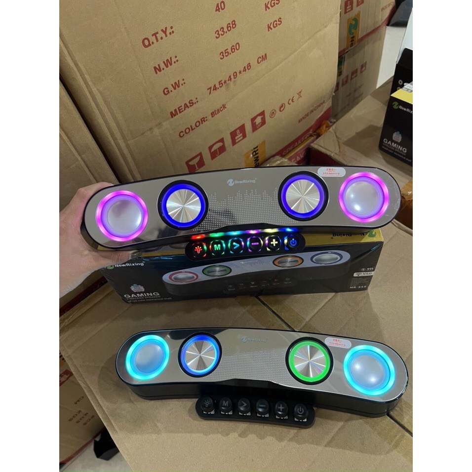 Loa bluetooth không dây NR-555 mới 2022 công suất 20W bass mạnh pin 4 giờ âm thanh siêu hay Bảo hành 6 tháng đổi mới