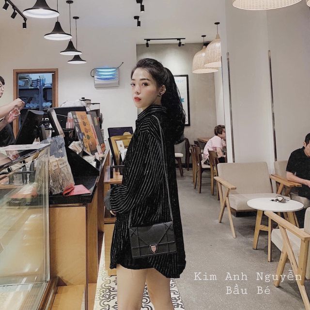 Áo sơmi nhung sọc kim tuyến hàng QCL1