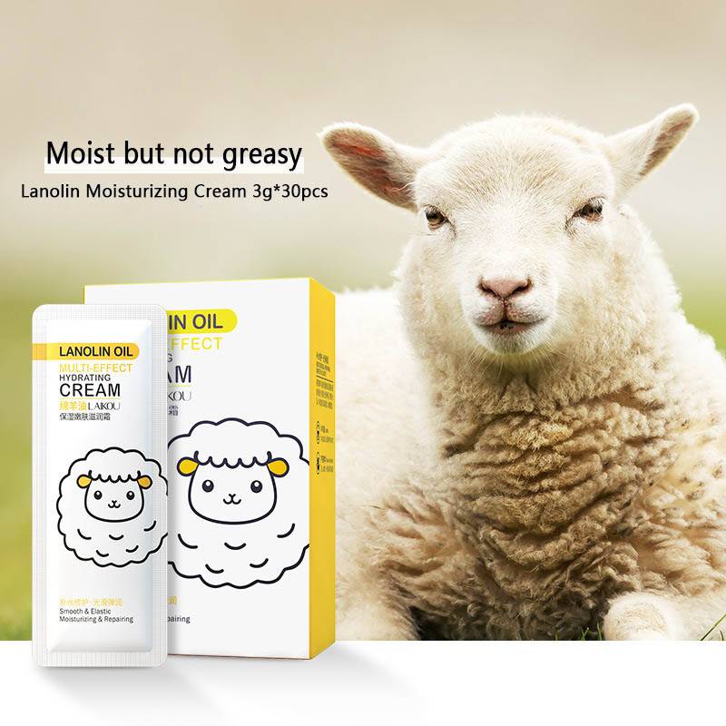 [Hàng mới về] Kem dưỡng ẩm dạng gói/ hộp LAIKOU từ dầu cừu chăm sóc da chất lượng cao