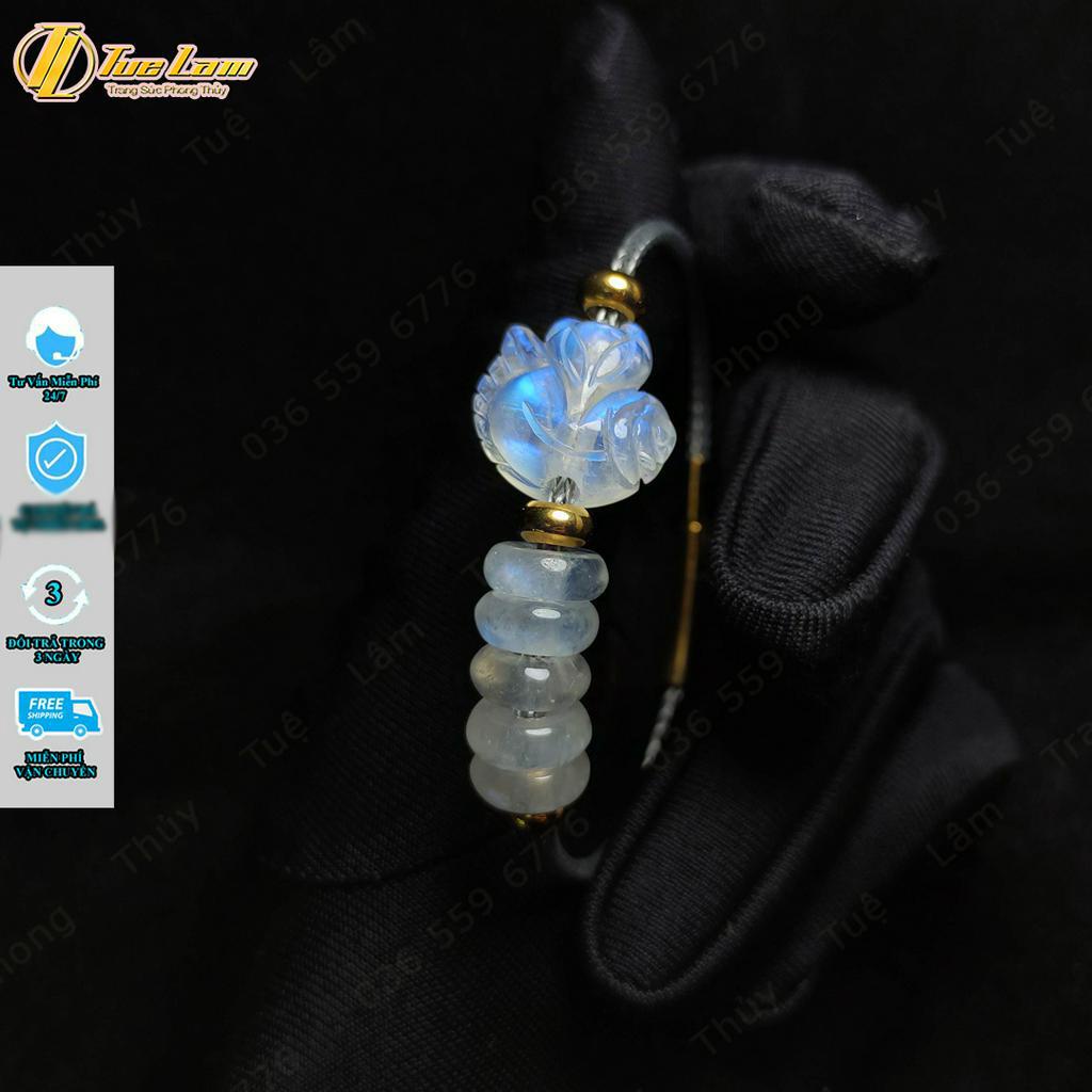 Vòng tay ngũ điếu mix hồ ly chúa moonstone hợp mệnh thủy kim - chiêu tài - trợ duyên - Tuệ Lâm