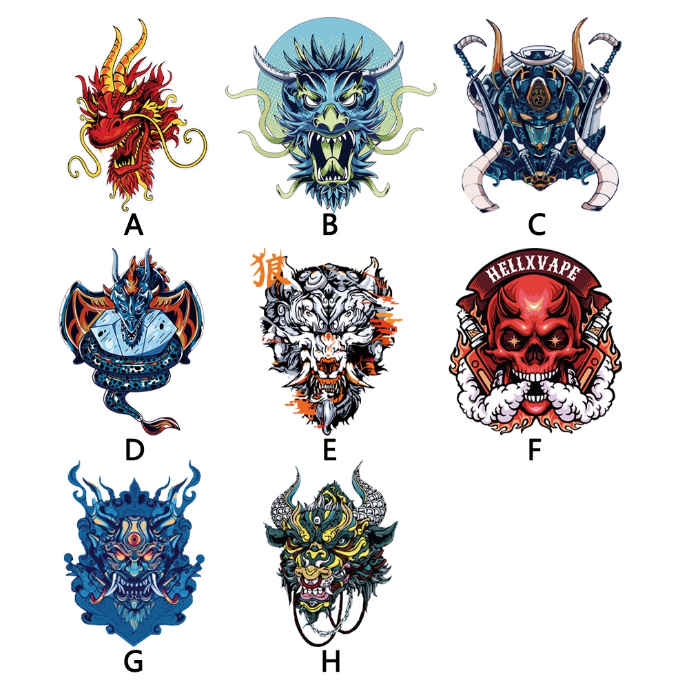 JDM phản quang Xe máy Sticker trang trí cơ thể đầu lâu Decal Wolf Scratch Cover Stickers