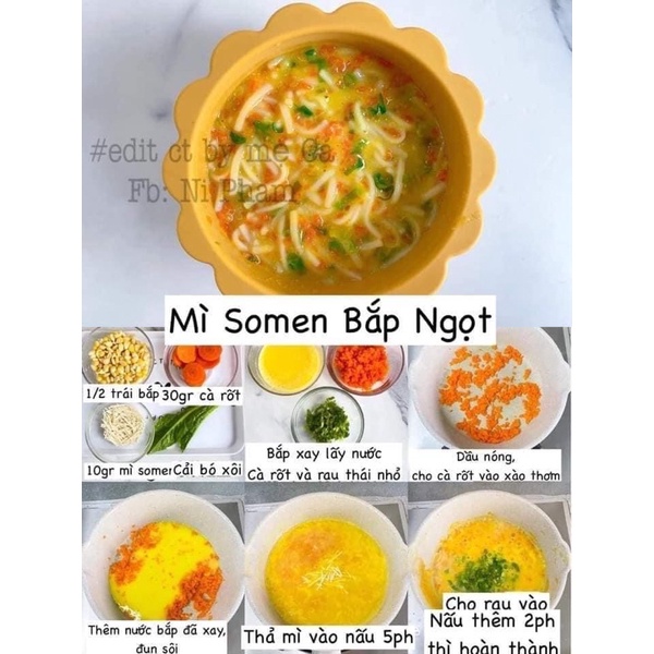 Mì Somen  Hakubaku tách muối ăn dặm cho bé từ 5 tháng