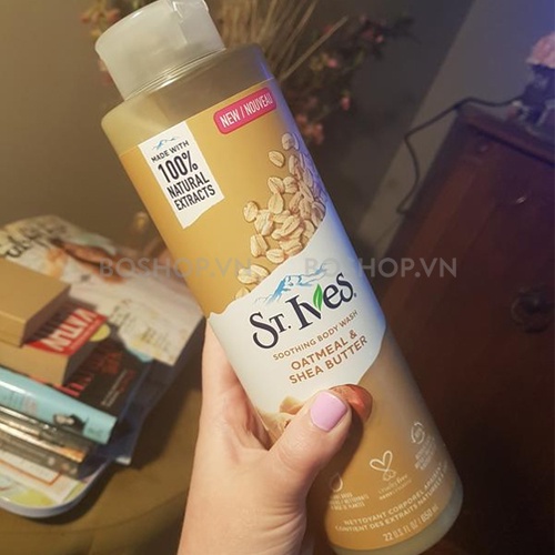 SỮA TẮM TẨY TẾ BÀO CHẾT ST. IVES OATMEAT &amp; SHEA BUTTER SOOTHING BODY WASH 650ML CHÍNH HÃNG - 9308