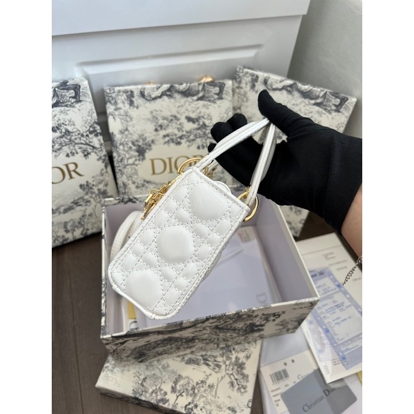 Túi Dr Lady Mini SPSL Sz 14cm Da bóng Tag Vàng Fullbox Bill+túi vải