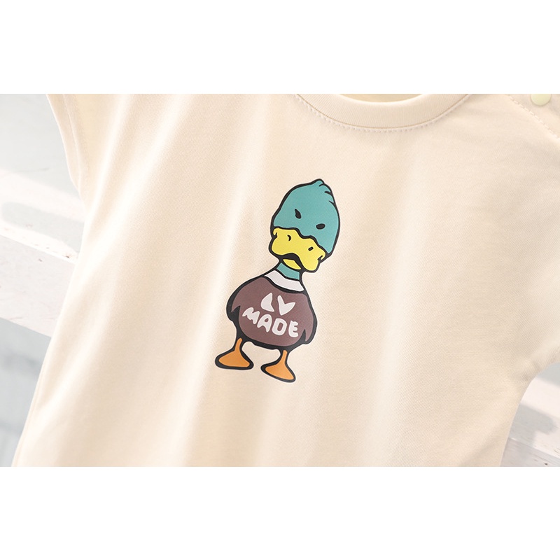 Bộ Áo Liền Quần Tay Ngắn Thời Trang Mùa Hè Xinh Xắn Cho Bé Sơ Sinh