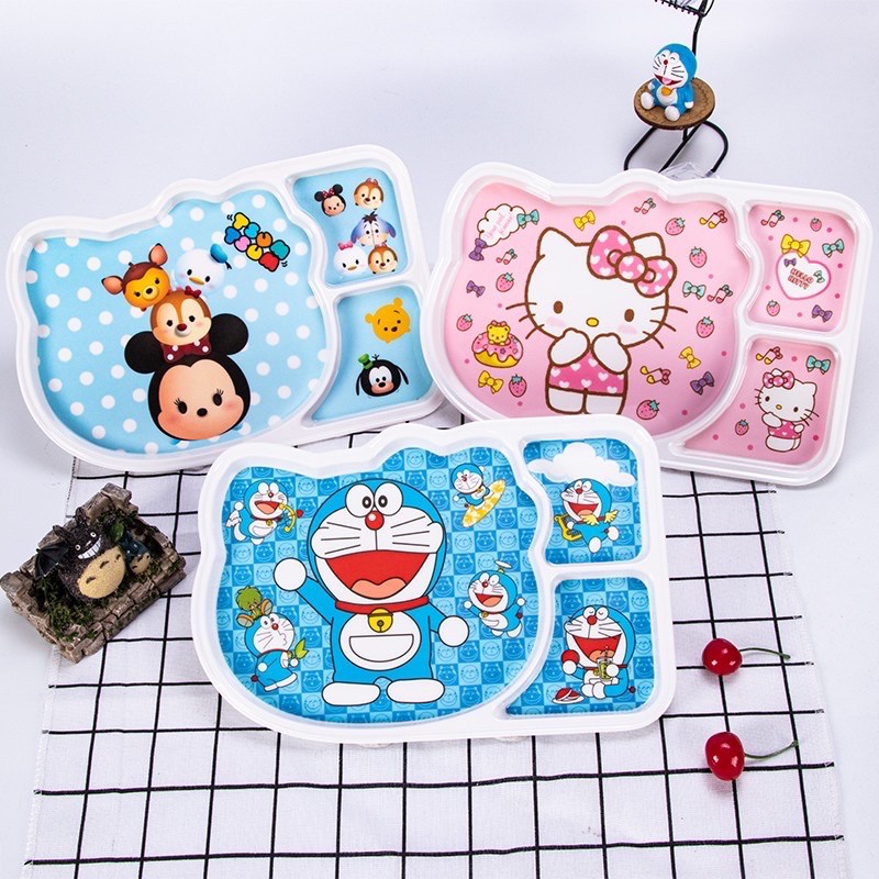 Khay đĩa mâm đựng thức ăn Hellokitty - Doremon Doraemon