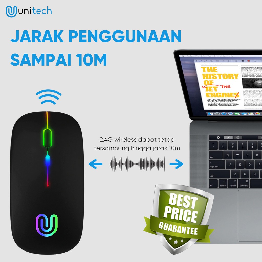 Chuột Không Dây Unitech M2 V2 2.4ghz 1600 Dpi | BigBuy360 - bigbuy360.vn